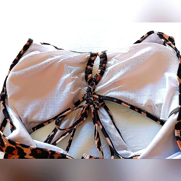 HOT! Cut-out One Piece Swimsuit 2XL Leopard Cheetah Plus Sexy Tropical Jungle - Picture 7 of 9